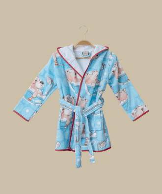 BUBBLEBEAR BORNOZ 4-6 BLUE-MAVI MAVİ