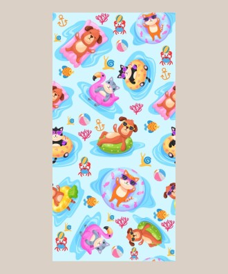 CHILLCREW PLAJ HAVLUSU - ÇOCUK PLAJ HAVLUSU, %100 PAMUK, DİJİTAL BASKILI - RENKLİ - 75X150 CM - MAISONETTE