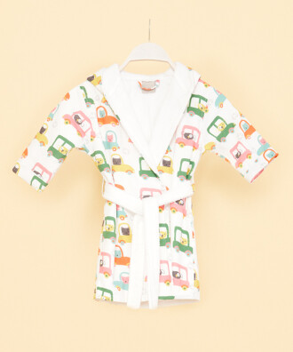 FUNNY CAR CHILDREN'S BATHROBE RENKLİ