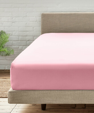 PINK WOVEN FITTED SHEET PEMBE