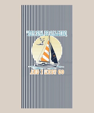 MARINER PLAJ HAVLUSU - %100 PAMUK, DİJİTAL BASKILI - RENKLİ - 75X150 CM - MAISONETTE RENKLİ