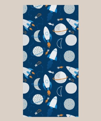 ORBIT PLAJ HAVLUSU - %100 PAMUK, DİJİTAL BASKILI - RENKLİ - 75X150 CM - MAISONETTE RENKLİ