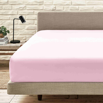 ÖRME LASTİKLİ ÇARŞAF PUDRA PEMBE